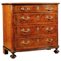 Swedish, Chest of Drawers in Walnut and Burled Walnut with Bow Front, circa 1870 6