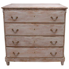 18th Century Scandinavian Painted Pine Chest of Drawers or Commode
