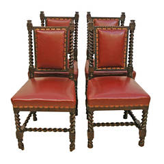 Set of Four American Renaissance Revival Dining Chairs