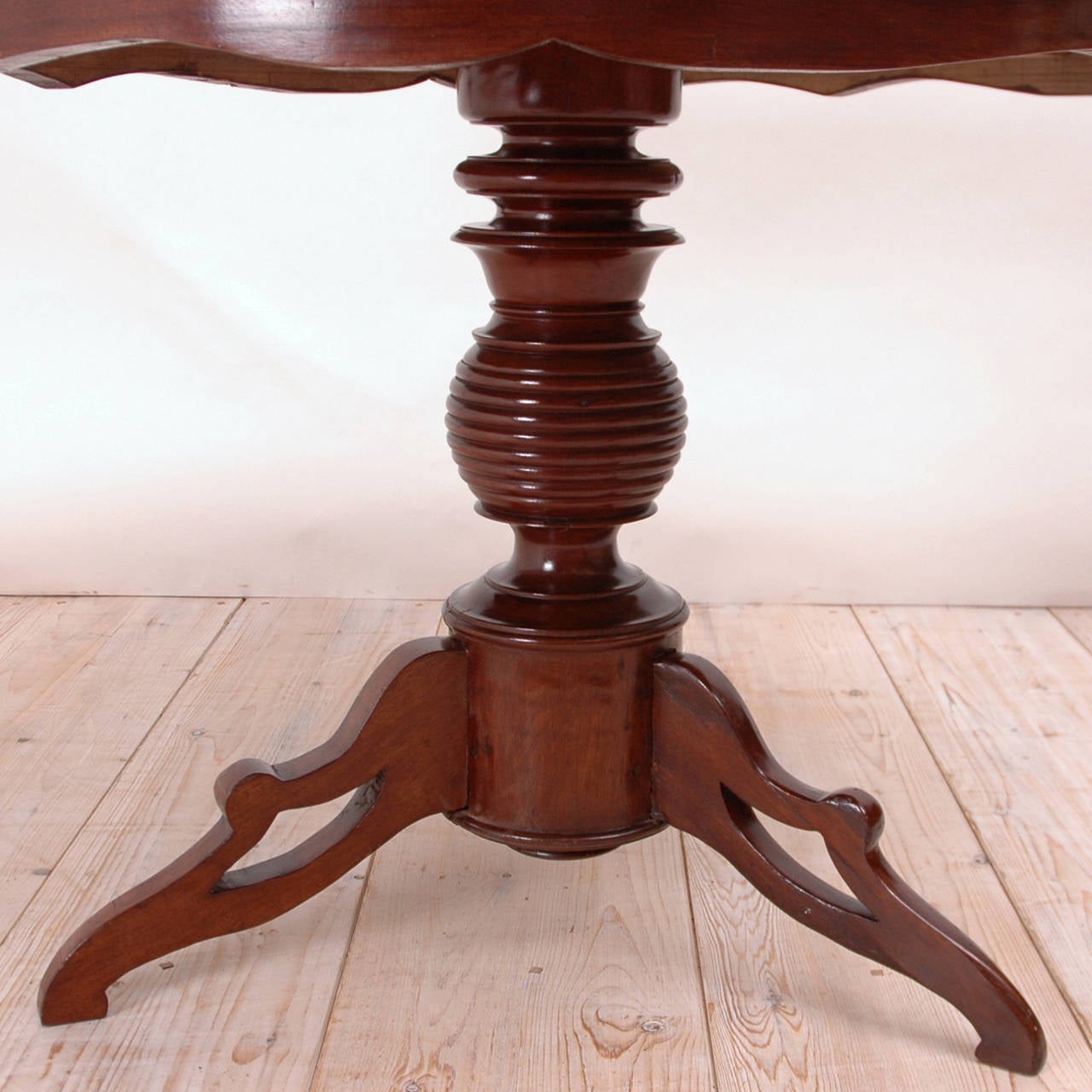 Round Pedestal Table in Mahogany with Tripod Base, Dutch Guiana, c. 1850