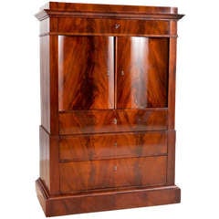 Biedermeier Silver Cabinet In Cuban Mahogany, Northern Europe, c. 1830