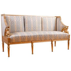 Swedish Empire Giltwood Settee