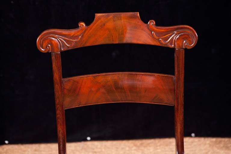 Danish Set of Six Dining Chairs in Mahogany, Northern Europe, c. 1835 For Sale