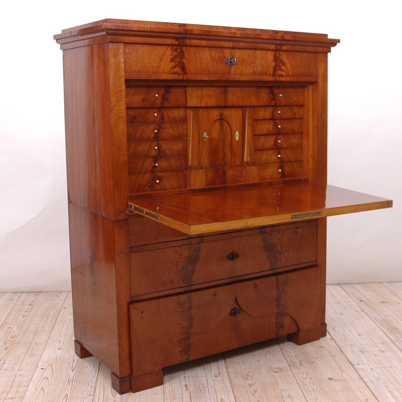 Danish Biedermeier Fall-Front Secretary in Mahogany, circa 1825