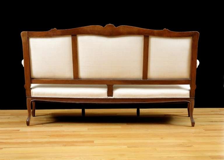 Upholstery La Belle Époque Louis XV Style Sofa in Carved Walnut, France, circa 1870