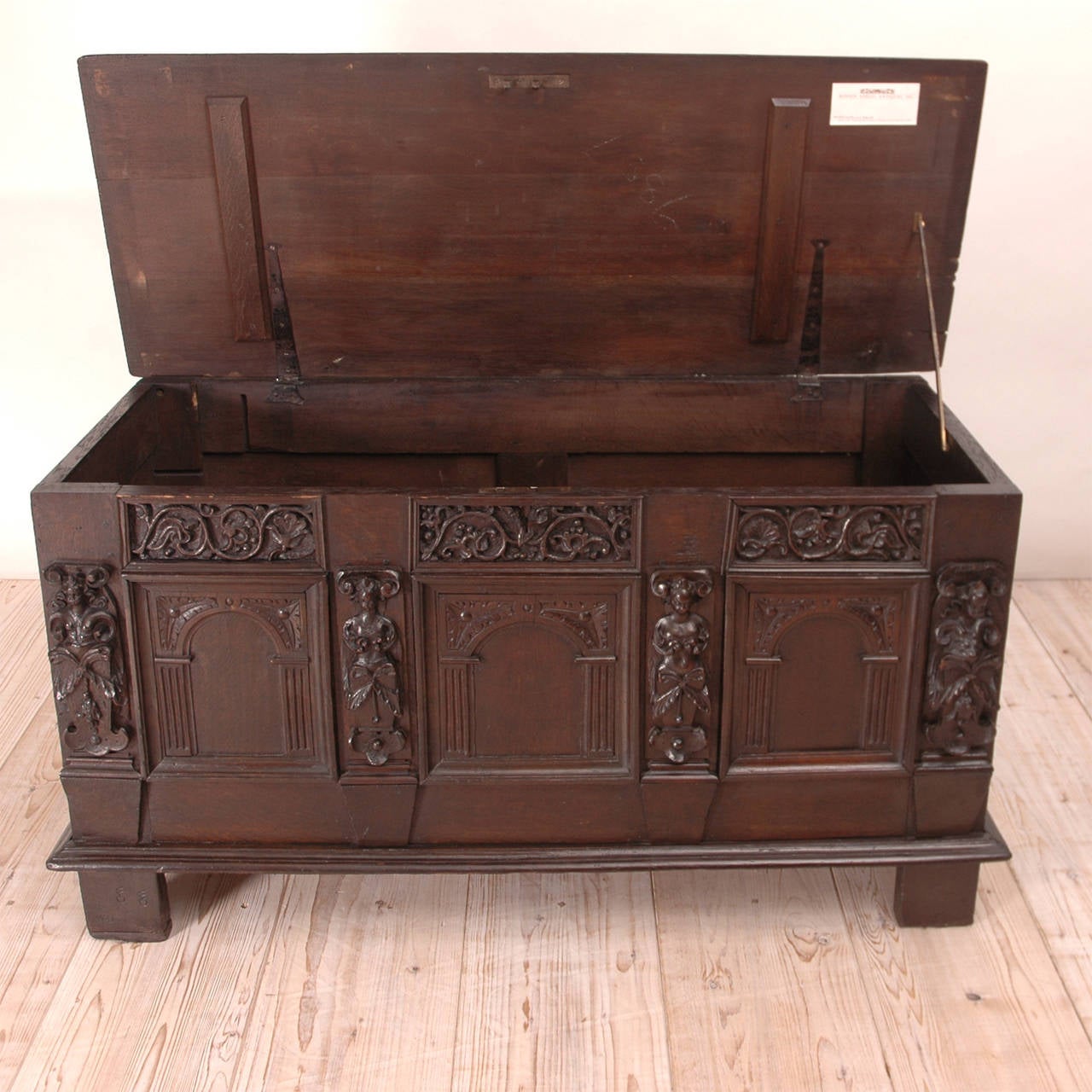 19th Century Neo-Renaissance Oak Blanket Chest For Sale