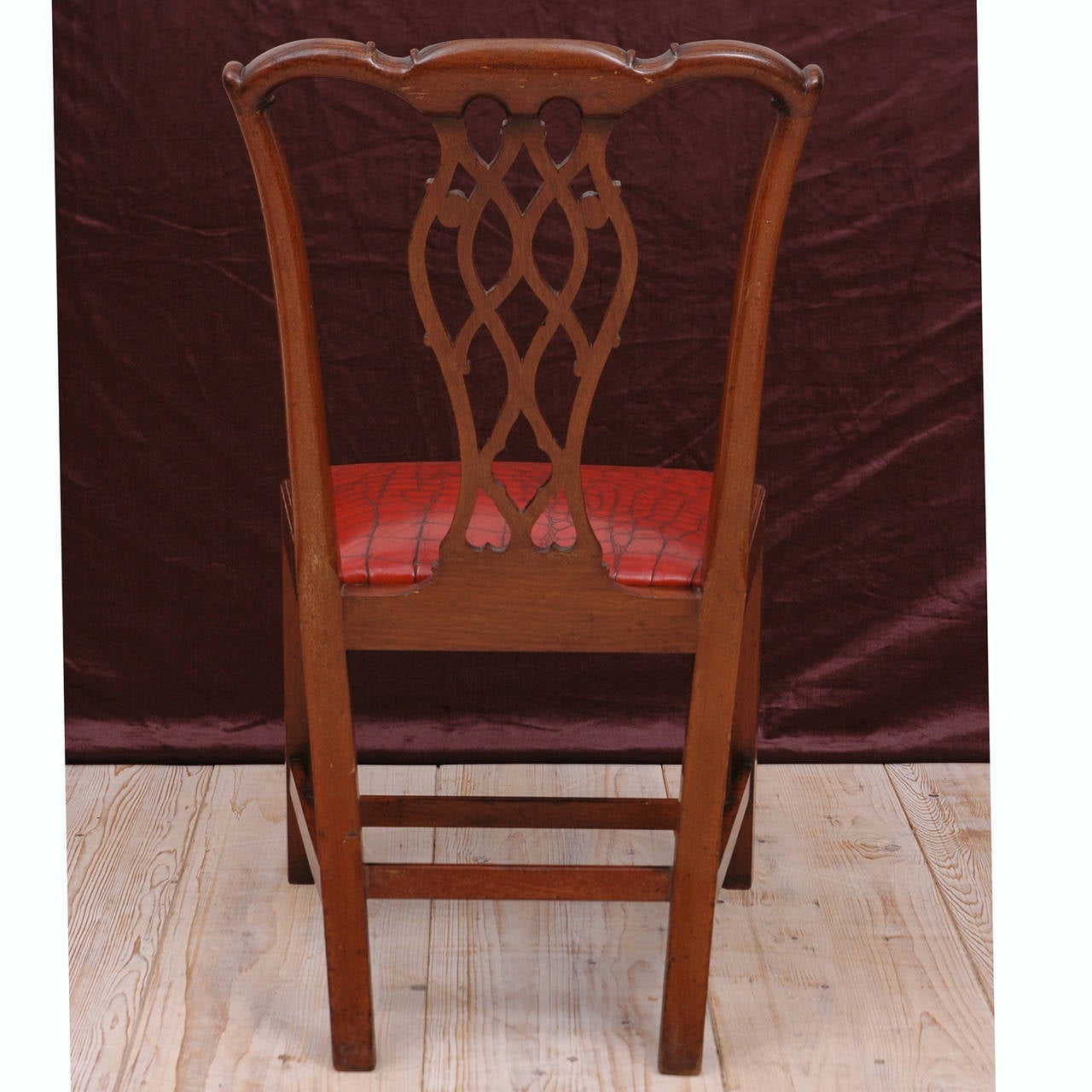 Set of Six 19th Century, George III Style Chairs in Mahogany with Leather Seats 2