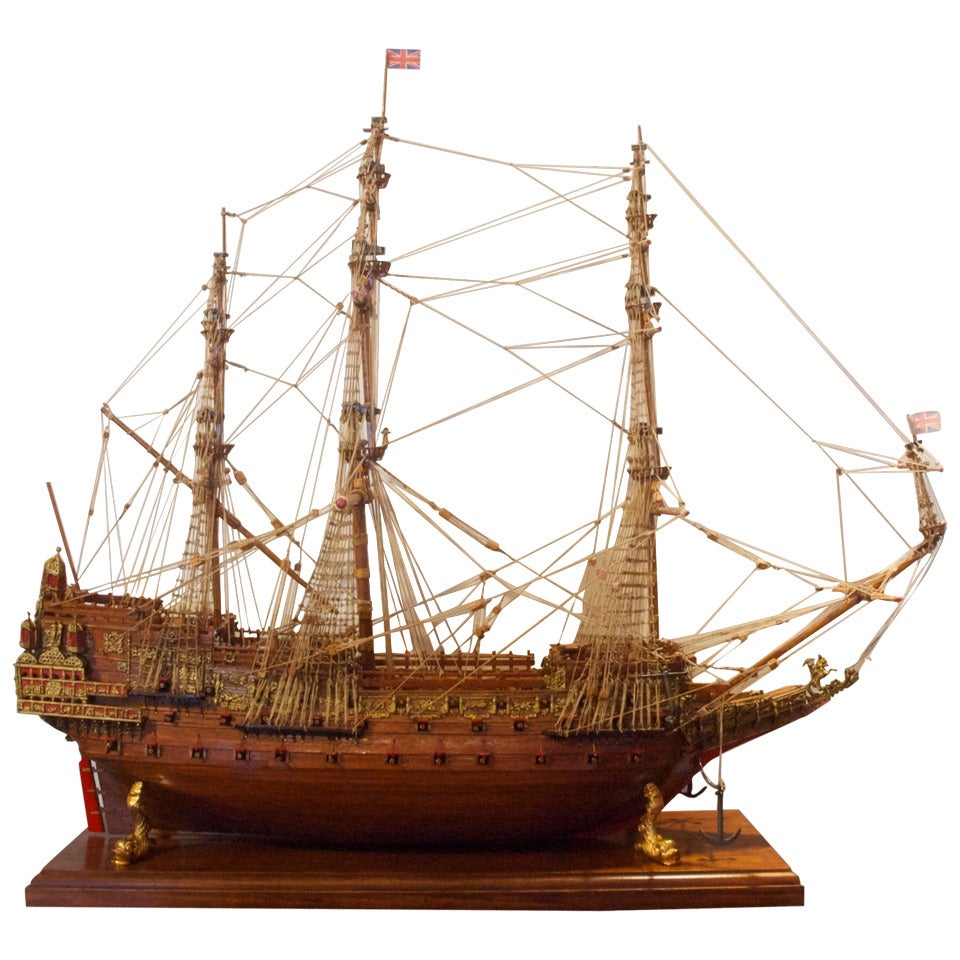 Ship Model "Sovereign of the Seas " a 17th-century warship of the English Navy