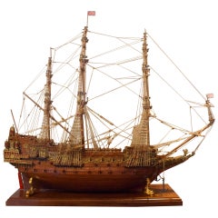 Used Ship Model "Sovereign of the Seas " a 17th-century warship of the English Navy