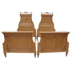 Pair of Antique Pine 3/4 Beds