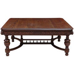 Antique 19th Century Renaissance Style Carved Oak Coffee Table