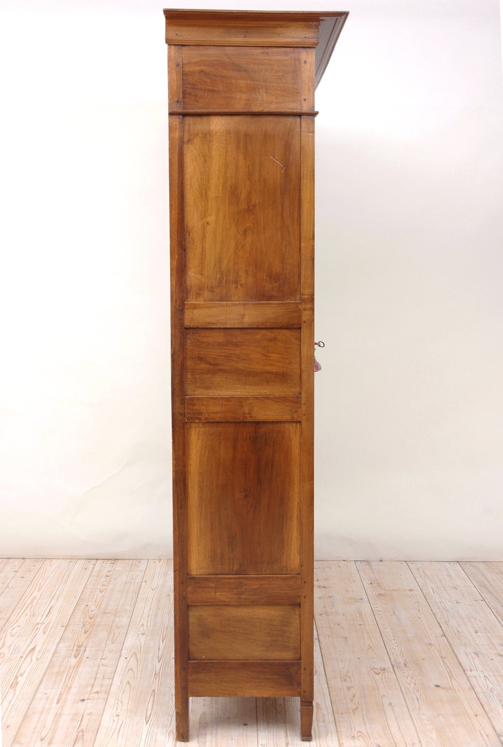 French Directoire Armoire in Walnut Fitted with Interior Drawers and Shelving 1