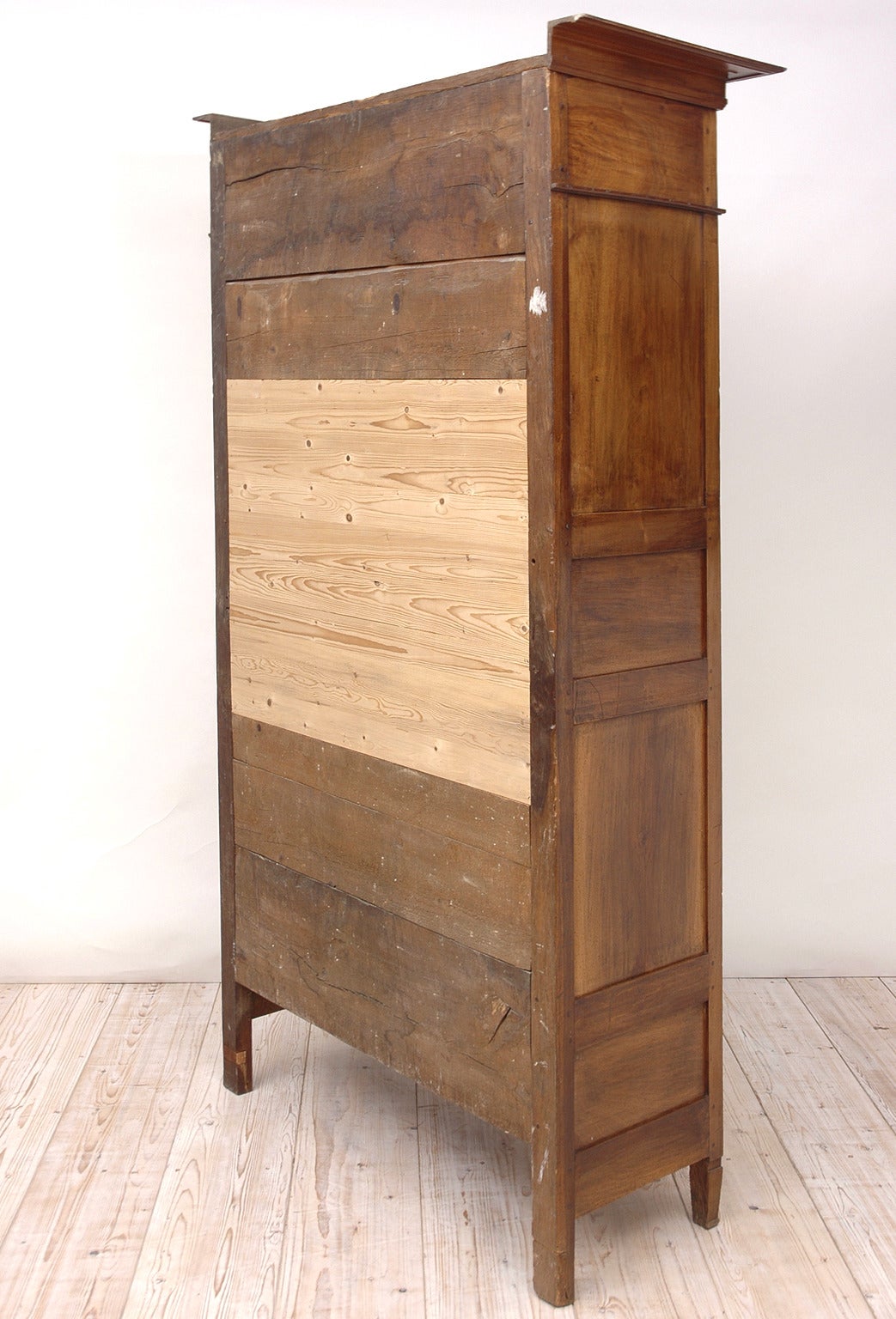 French Directoire Armoire in Walnut Fitted with Interior Drawers and Shelving 2