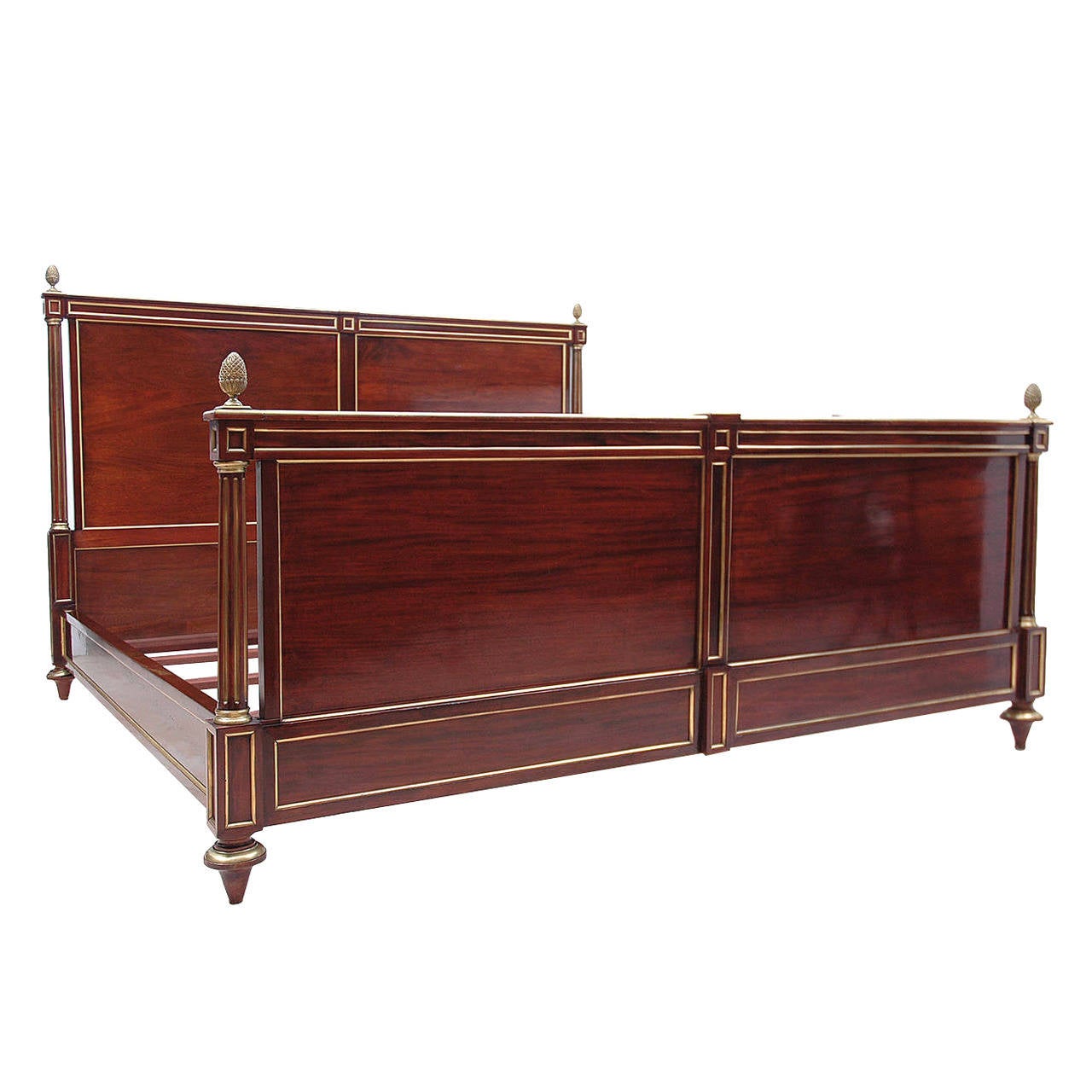 19th Century Louis XVI Style Bed Converted to King-Size