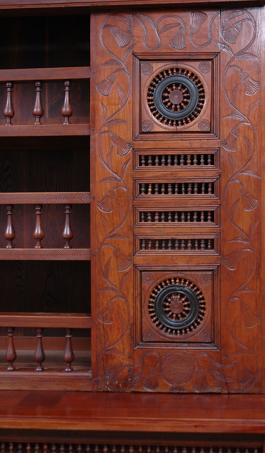 Colonial Malaysian Cupboard in Carved and Polychromed Wood, circa Late 1800s In Good Condition In Miami, FL