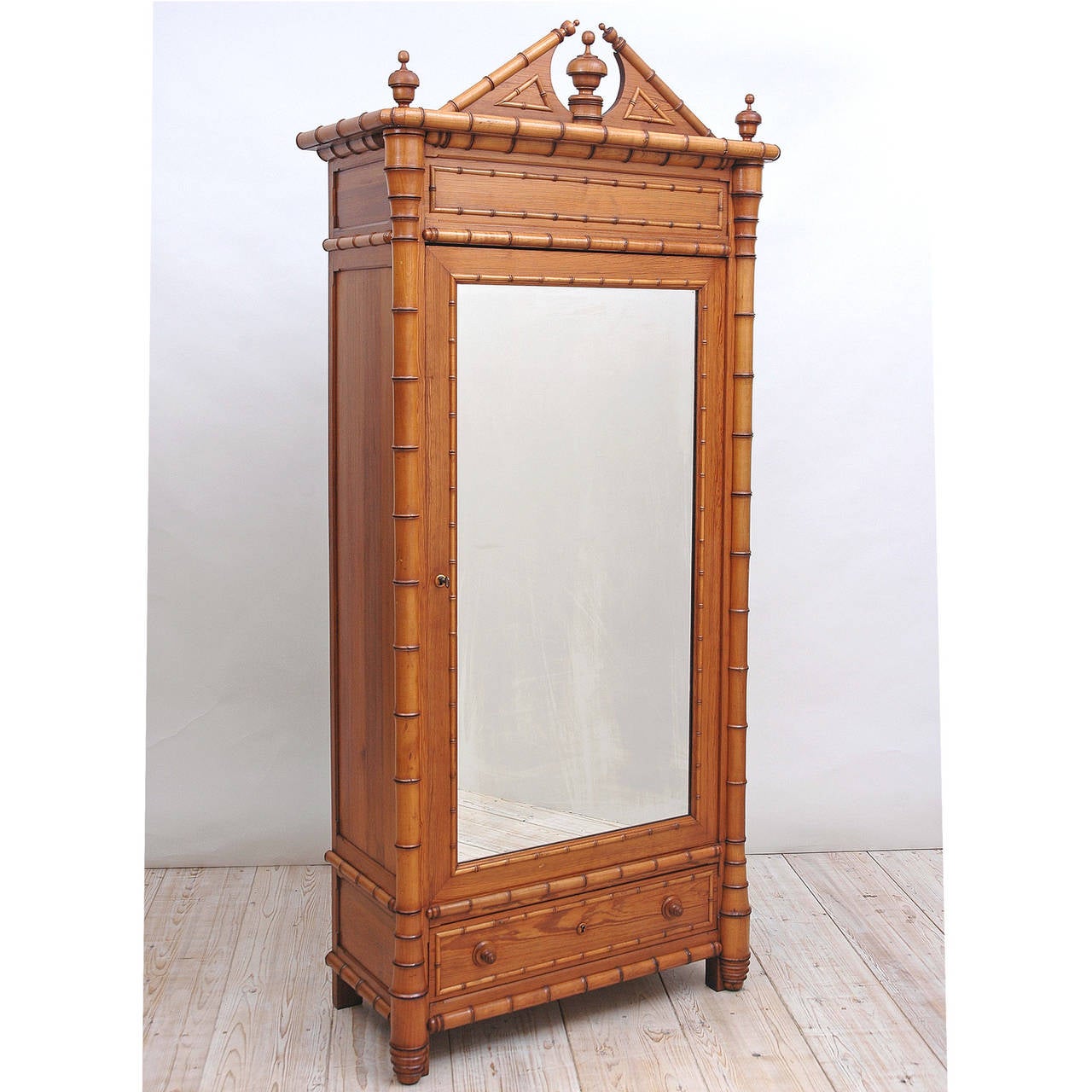 19th Century Fine Belle Epoque Faux Bamboo Armoire from France, circa 1890