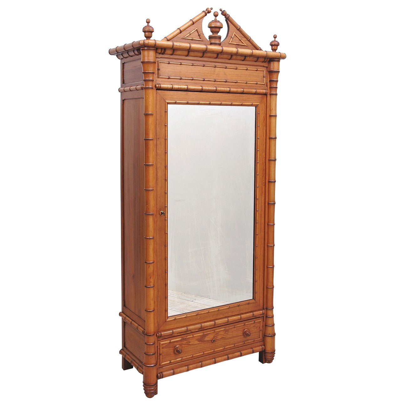 Fine Belle Epoque Faux Bamboo Armoire from France, circa 1890