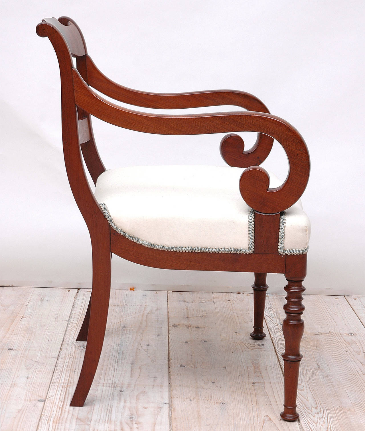 Regency Fine Mahogany Single Armchair or Fauteuil, Northern Europe, circa 1830