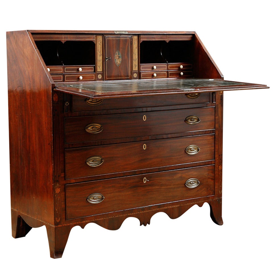 English Hepplewhite Fall-Front Secretary in Mahogany