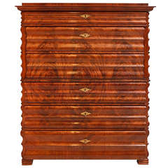 Antique North German Fall-front Secretary in Flame Mahogany