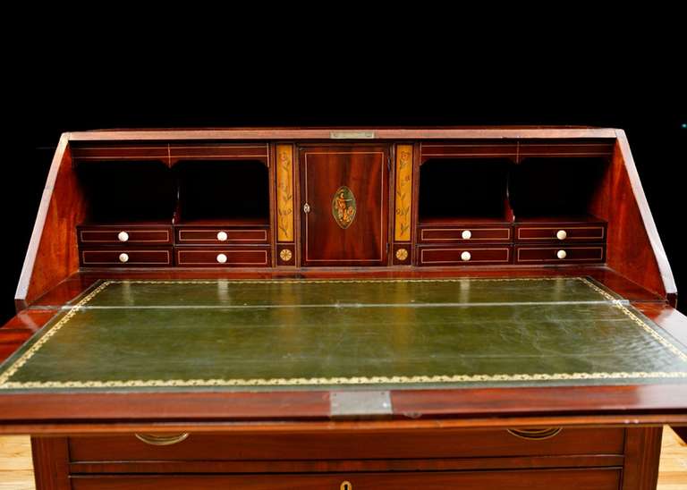 English Hepplewhite Fall-Front Secretary in Mahogany 1