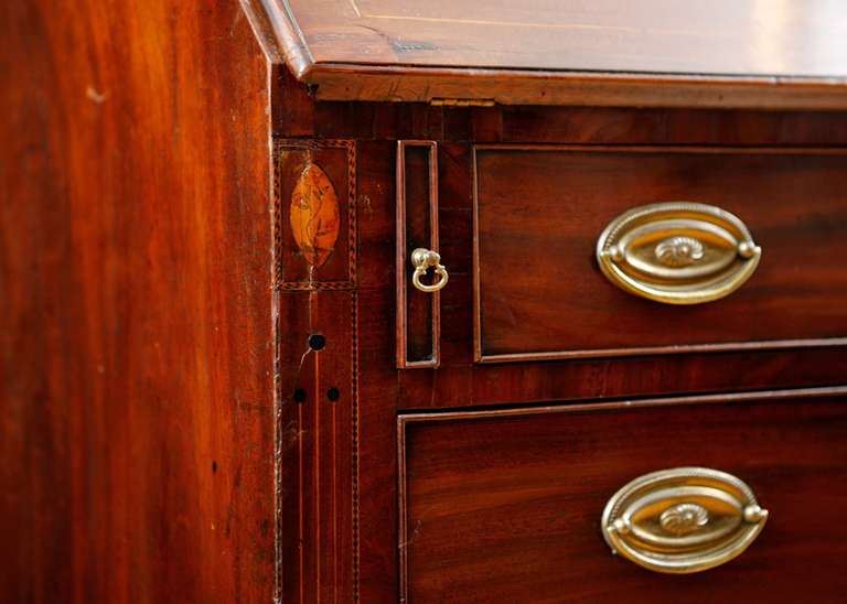 19th Century English Hepplewhite Fall-Front Secretary in Mahogany