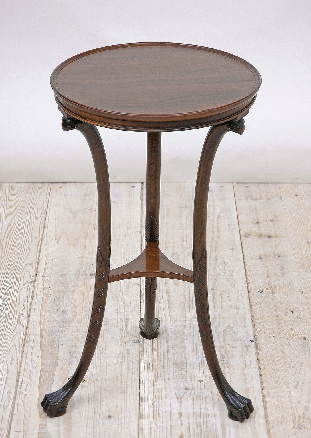 Federal Pair of Round Tripod Tables in Mahogany