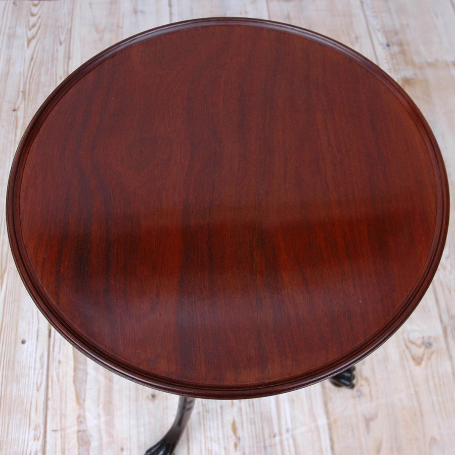 American Pair of Round Tripod Tables in Mahogany