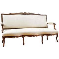 La Belle Époque Louis XV Style Sofa in Carved Walnut, France, circa 1870