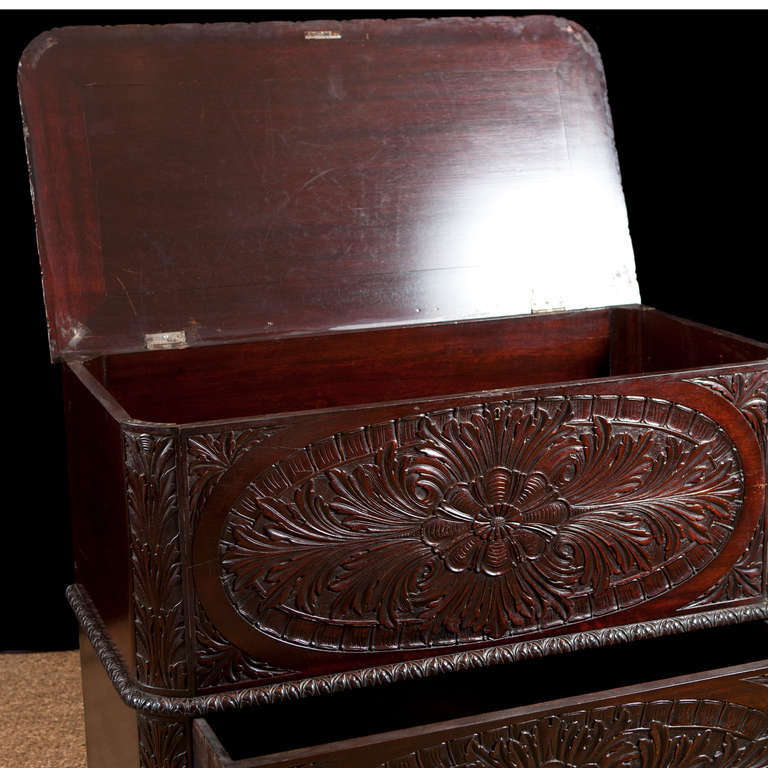 Anglo Caribbean Carved Chest in Mahogany 1