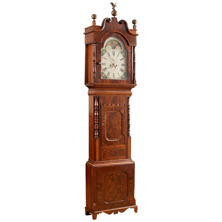 Englische Standuhr von George Slater aus Mahagoni, um 1830 im Angebot