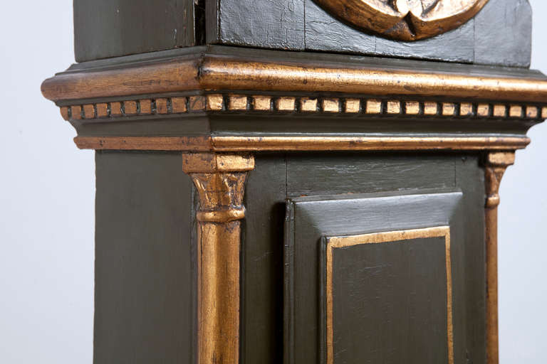 Danish Bornholm Painted Pine Tall Case Clock, circa 1825 1