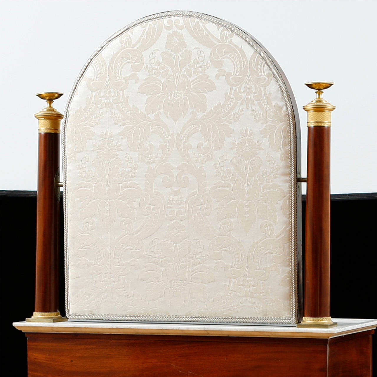 French Charles X Dressing Table w Bronze D'Ore Ormolu & White Marble, c 1820 3