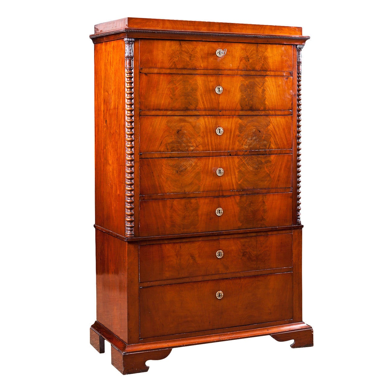 Empire Tall Chest With Seven Drawers In Mahogany Denmark Circa Empire Tall Chest With Seven Drawers In Mahogany Denmark Circa 1830 For