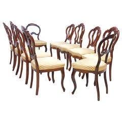 Collection of Ten Louis Philippe Chairs in Mahogany