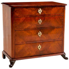 Chest of Drawers in Book-Matched Mahogany, Northern Europe, circa 1835