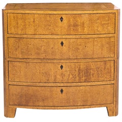 Empire Bow-Front Chest of Drawers in Burled Olivewood