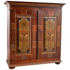 Early 19th Century Scandinavian Painted Armoire, Painting, 1836