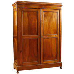 19th century French Napoleon III Armoire in Book-matched Walnut