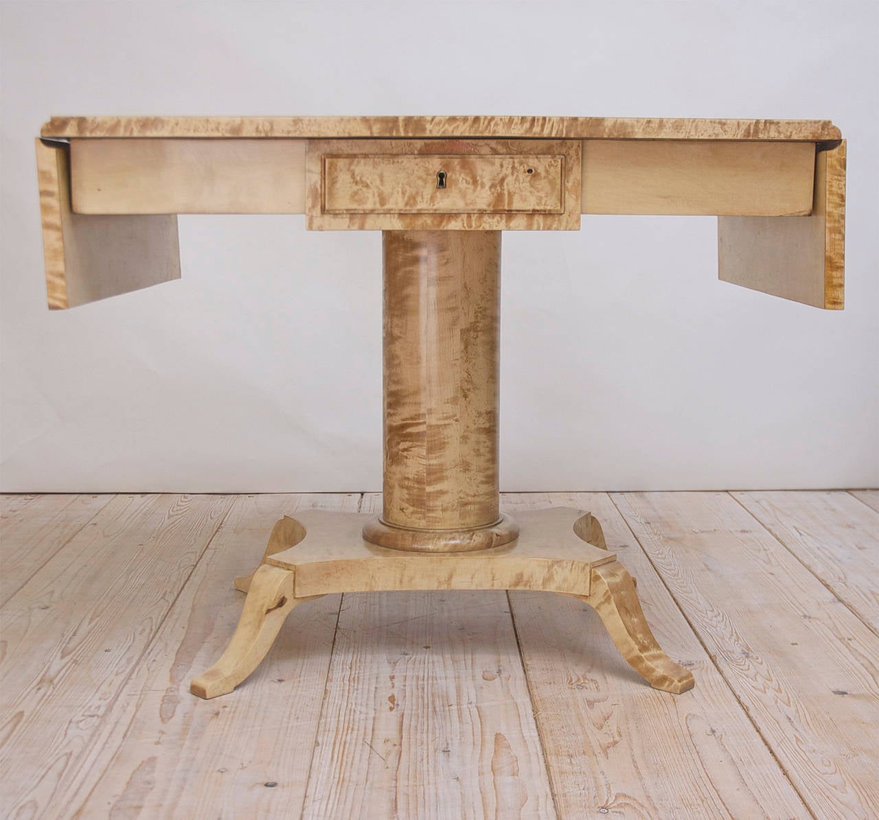Biedermeier Style Ivory-Tone Sofa or Writing Table in Birch, Sweden c. 1900 1