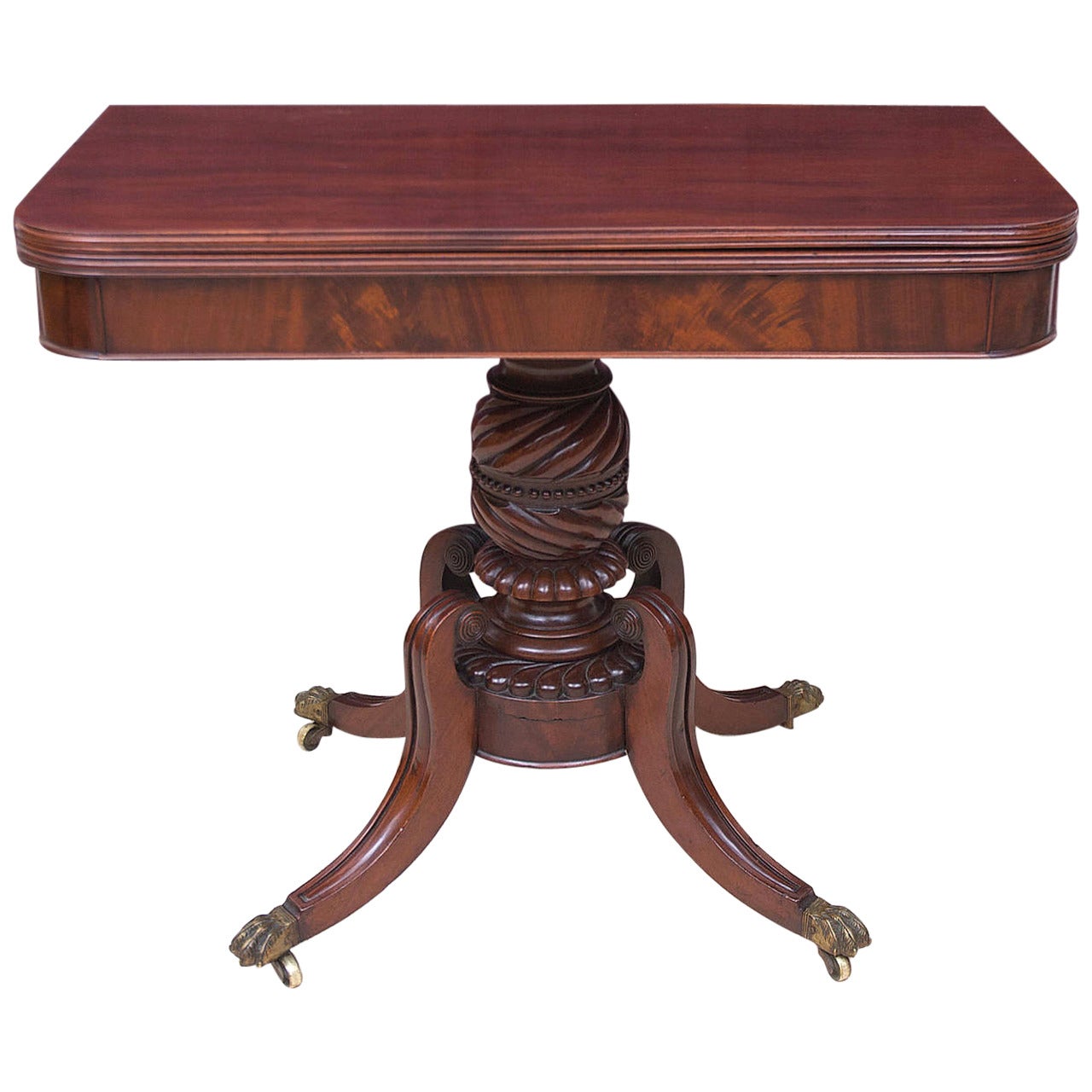 American Federal Side Table in Mahogany, Boston circa 1815