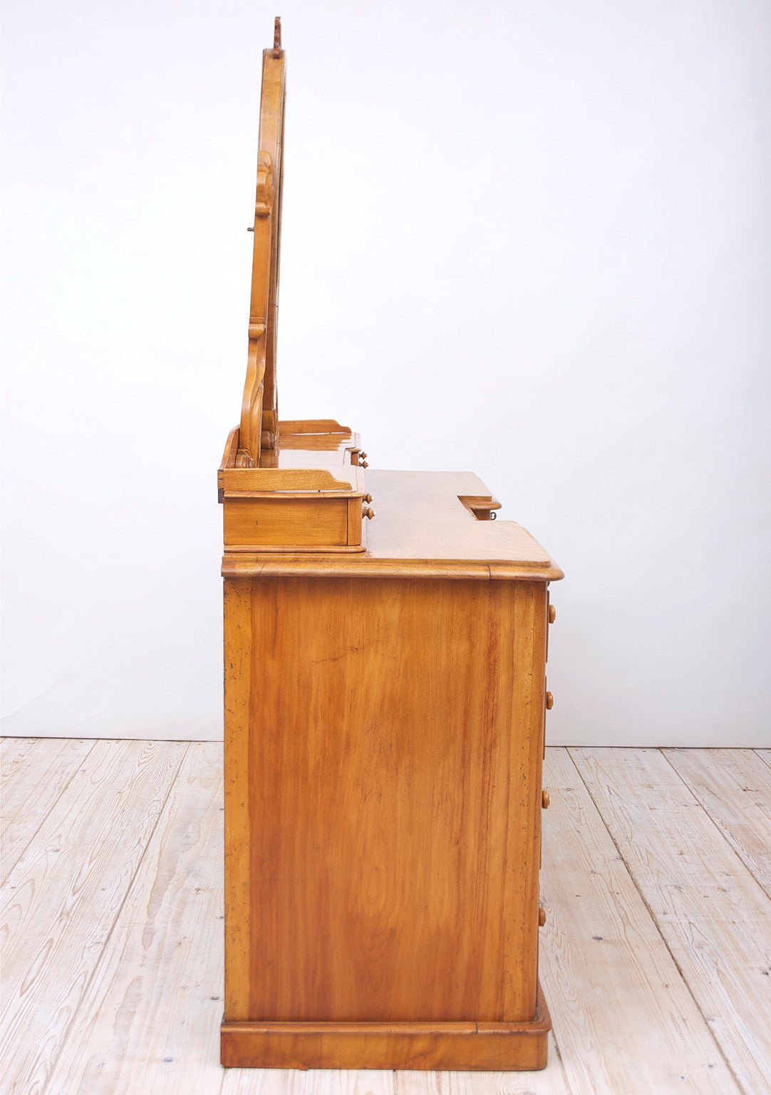 English Regency Dressing Table with Mirror in Satinwood 4