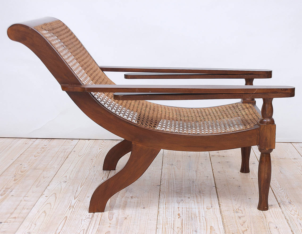 British Colonial West Indies Planters Chair in Mahogany with Caning