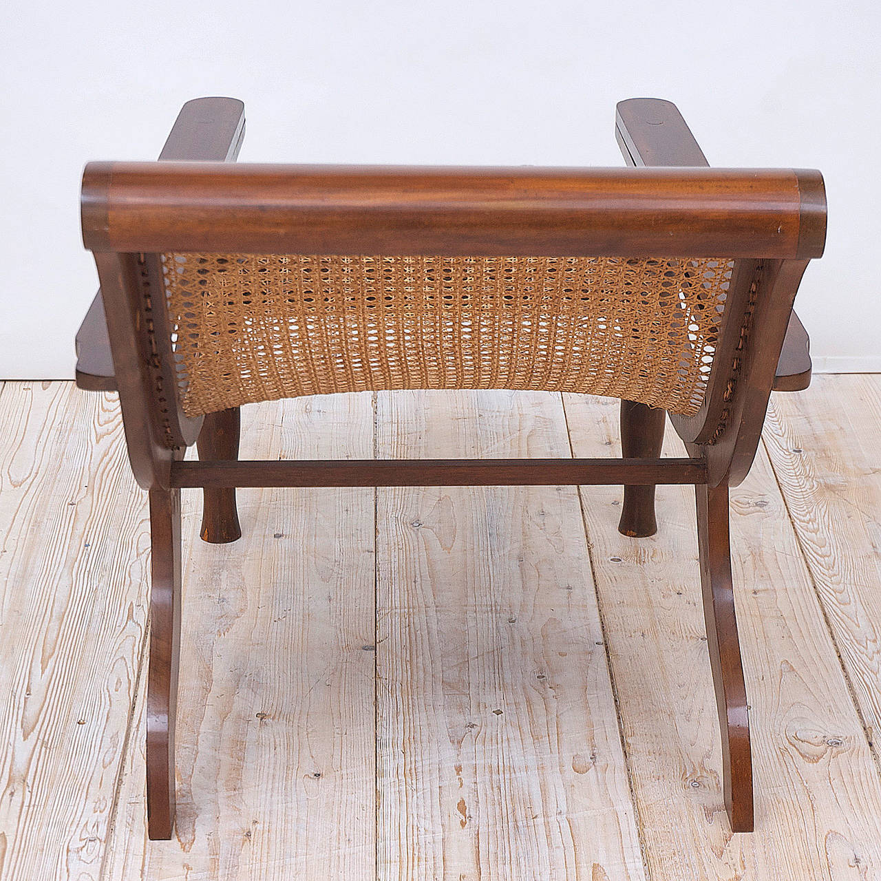 West Indies Planters Chair in Mahogany with Caning In Good Condition In Miami, FL