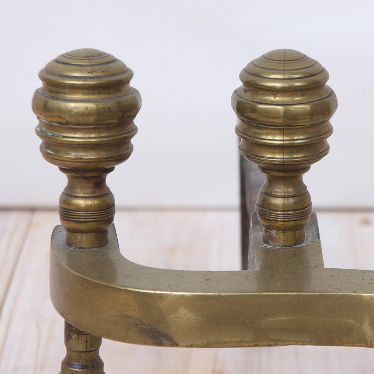 Pair of American Federal Brass Andirons 1