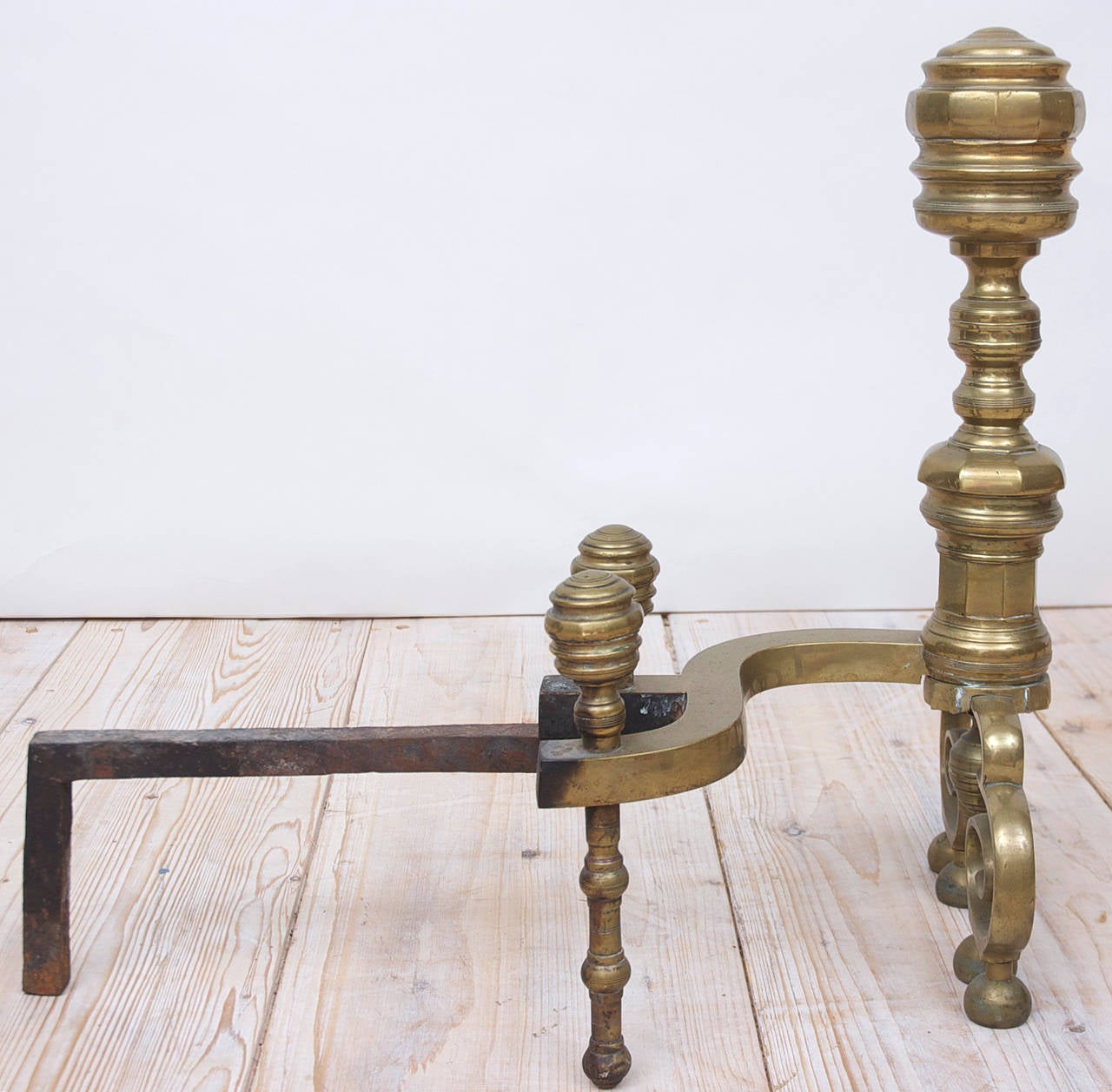 Pair of American Federal Brass Andirons 3