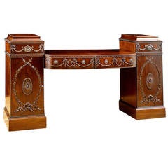 19th Century Pedestal Sideboard in the Style of Robert Adam