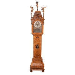 Tall Case Amsterdam Clock, Signed Pieter Verlaer, circa 1840-1860