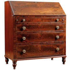 American Federal Fall-Front Secretary in Mahogany, circa 1820