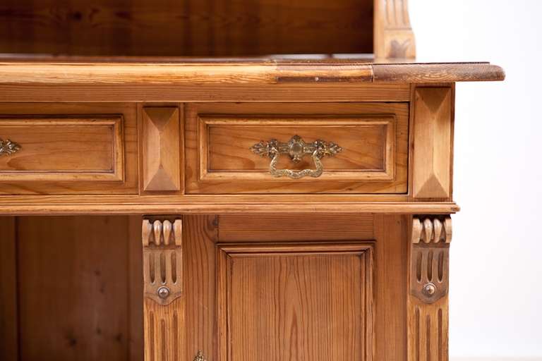 antique pine pedestal desk